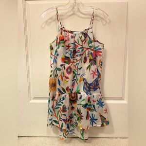 Milly minis white animal print Italian cotton swim cover up Sz 10